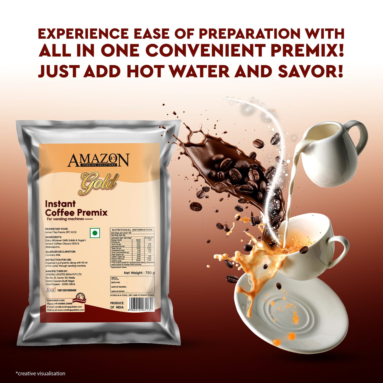 AMAZON GOLD INSTAT COFFEE PREMIX view 1