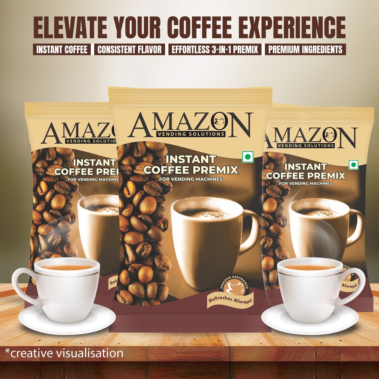 AMAZON Premium 3-in-1 Coffee Premix – Smooth Blend for Vending Machines view 9