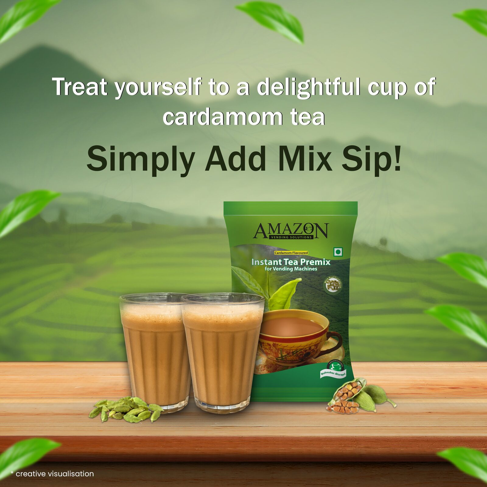 AMAZON Premium Cardamom Tea Premix – 1kg Pack view 3