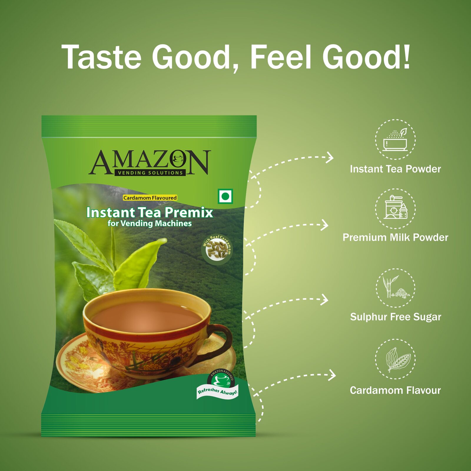 AMAZON Premium Cardamom Tea Premix – 1kg Pack view 7