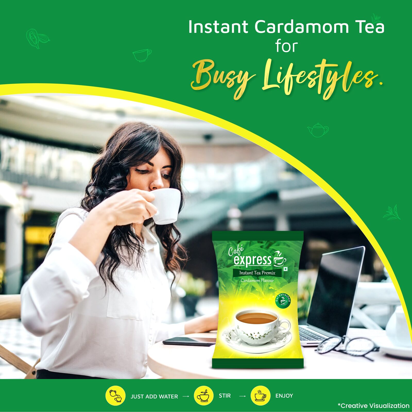 Cafe Express 3-in-1 Cardamom Tea Premix – 1kg Pack view 10