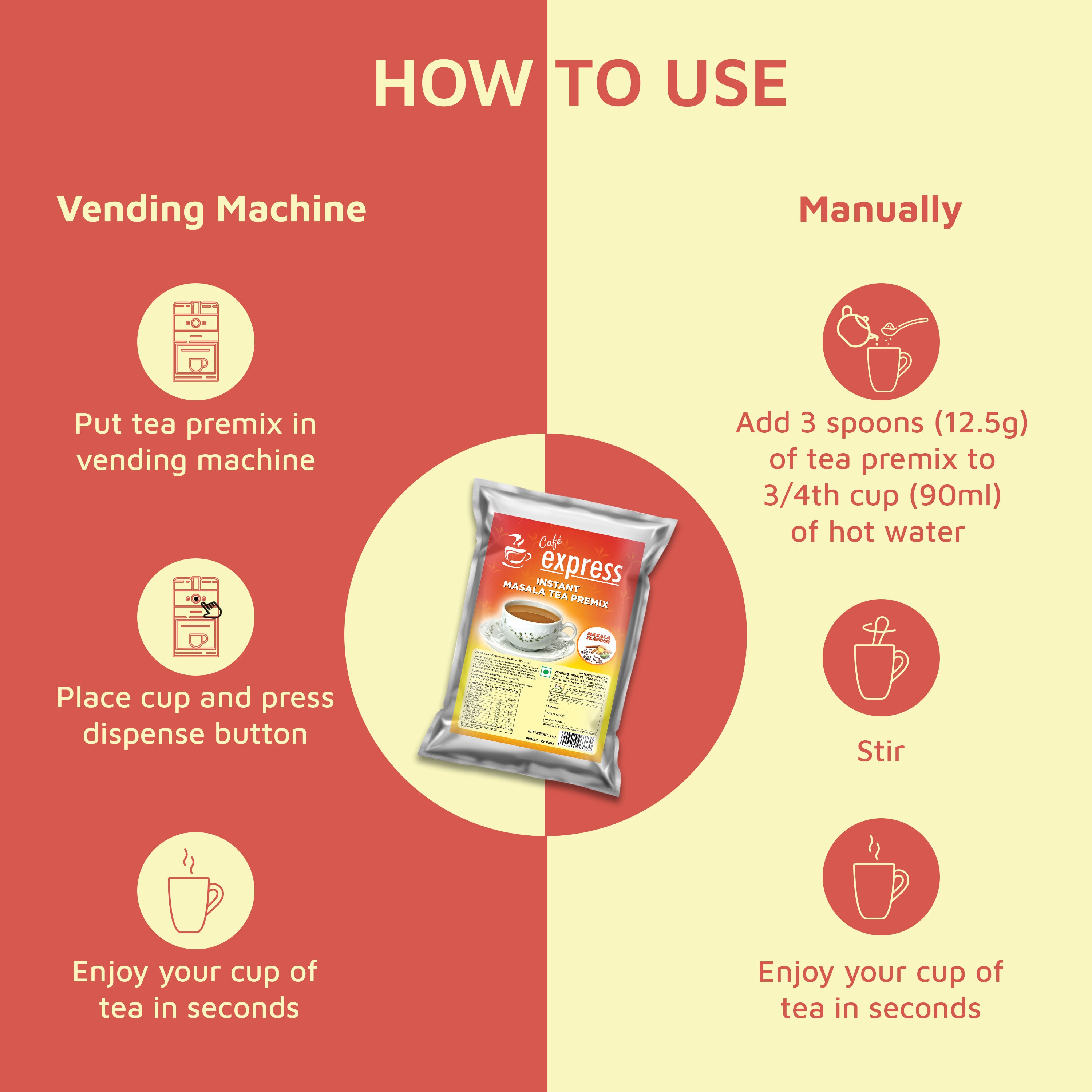 Cafe Express 3-in-1 Masala Tea Premix – 1kg Pack view 6