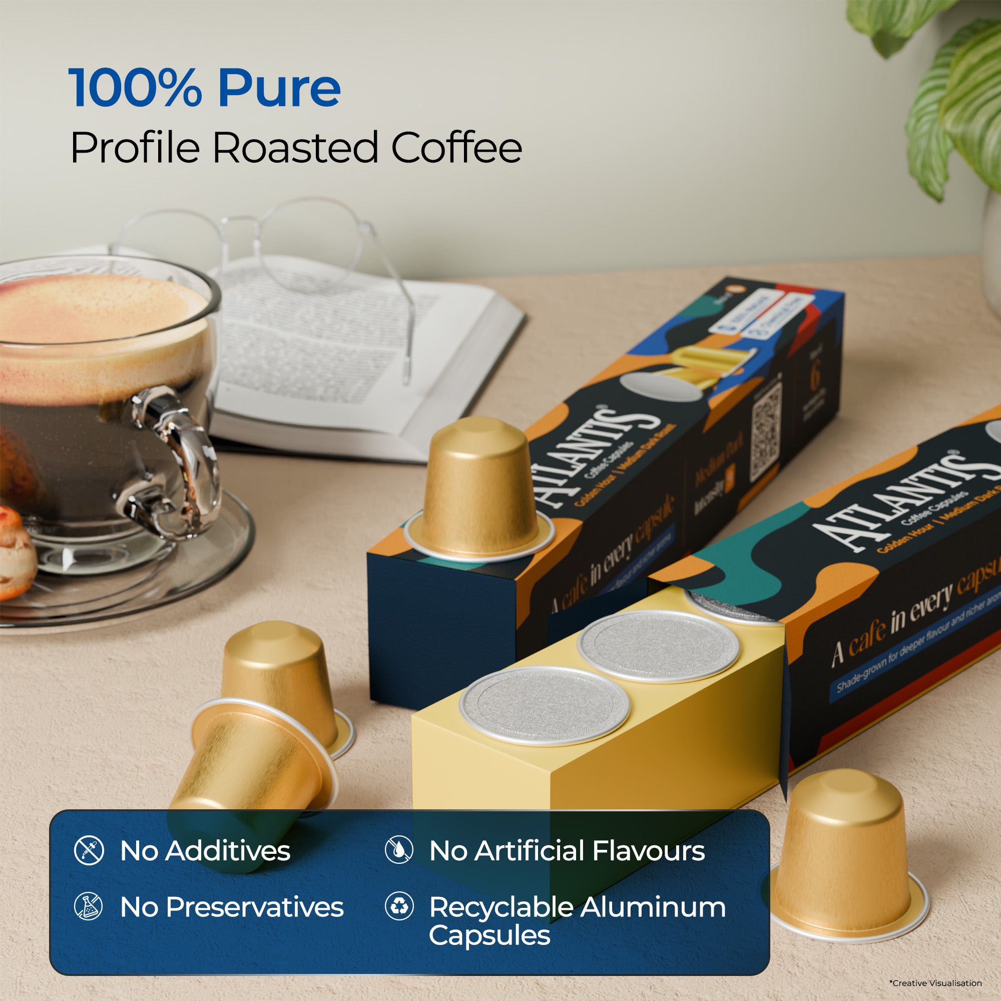 Atlantis Golden Hour Coffee Capsules | Nespresso Compatible | Medium Dark Roast | Intensity 9 | Pack of 6 view 4