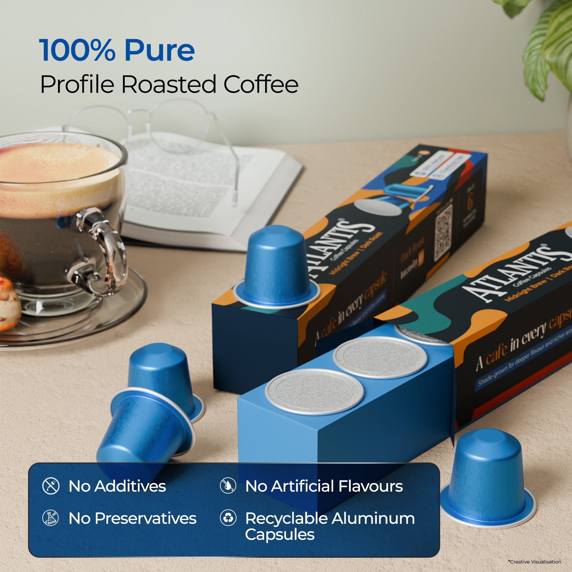 Atlantis Midnight Brew Coffee Capsules | Nespresso Compatible | Dark Roast | Intensity 10 | Pack of 6 view 4