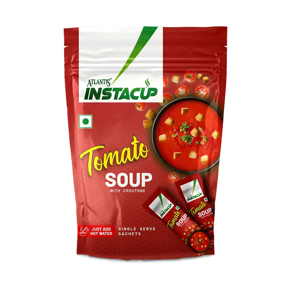 Atlantis InstaCup Croutons Tomato Single Serve Sachets Soup Pack