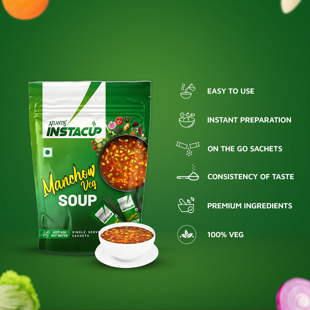 Atlantis InstaCup Manchow Veg Single Serve Sachets Soup Pack view 7