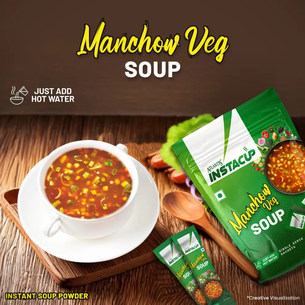 Atlantis InstaCup Manchow Veg Single Serve Sachets Soup Pack view 9