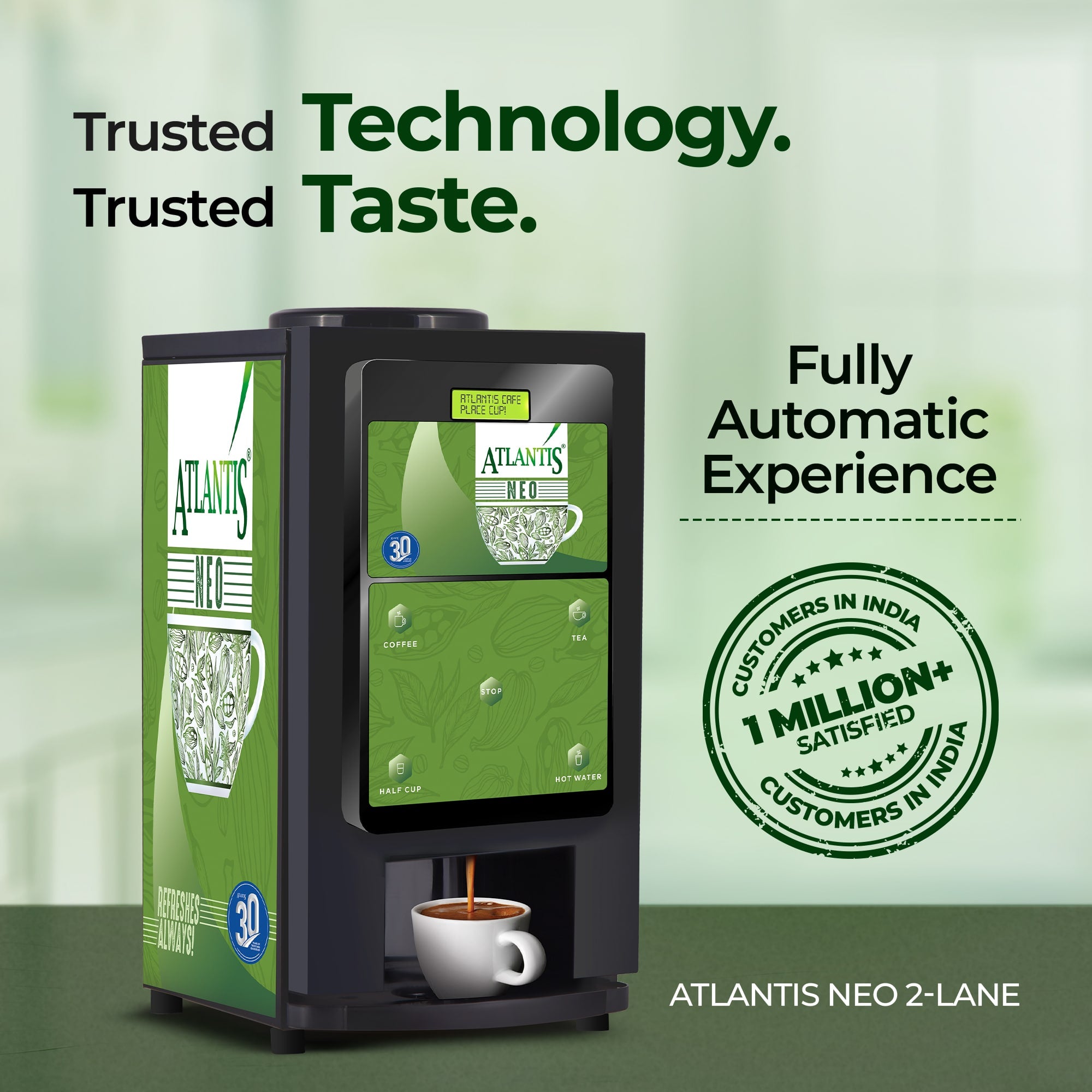 ATLANTIS NEO COIN OPERATED 2-Lane Tea and Coffee Vending Machine- Dedicated Hot Water view 7