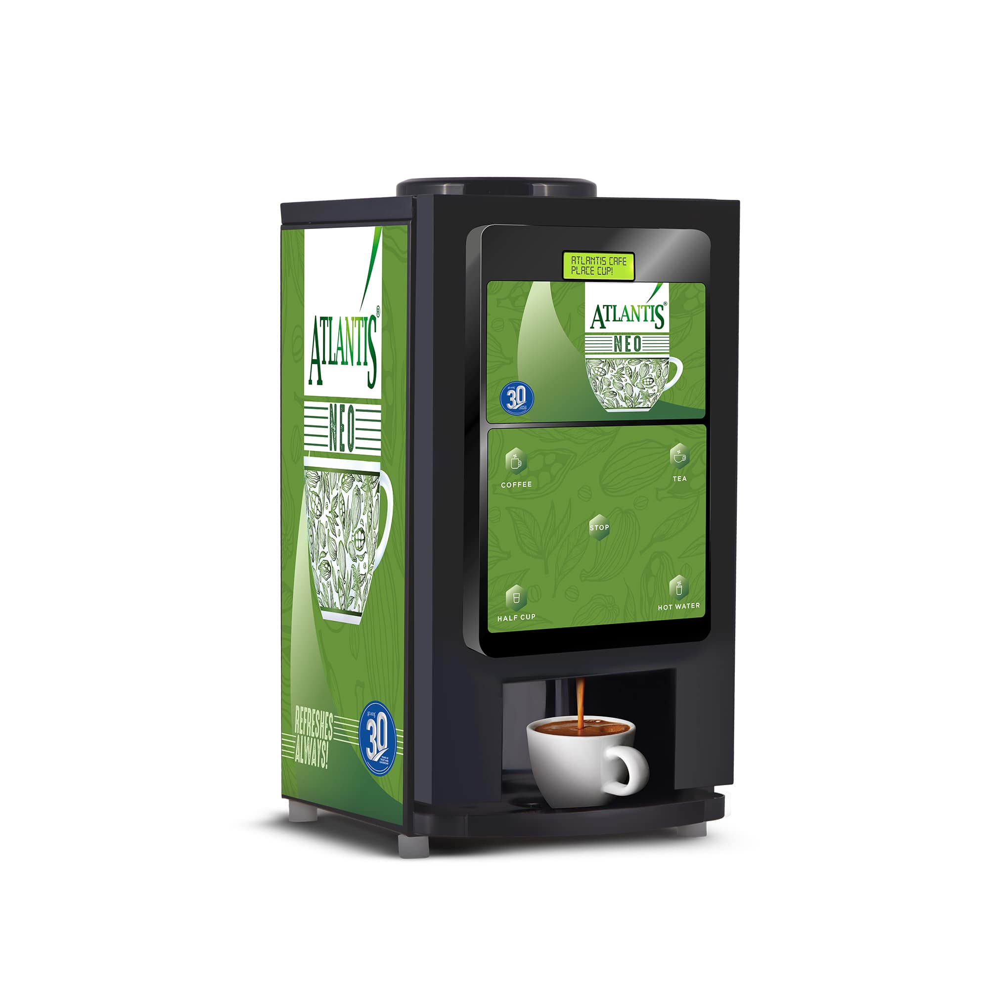 ATLANTIS NEO 2-Lane Tea and Coffee Vending Machine - Dedicated Hot Water