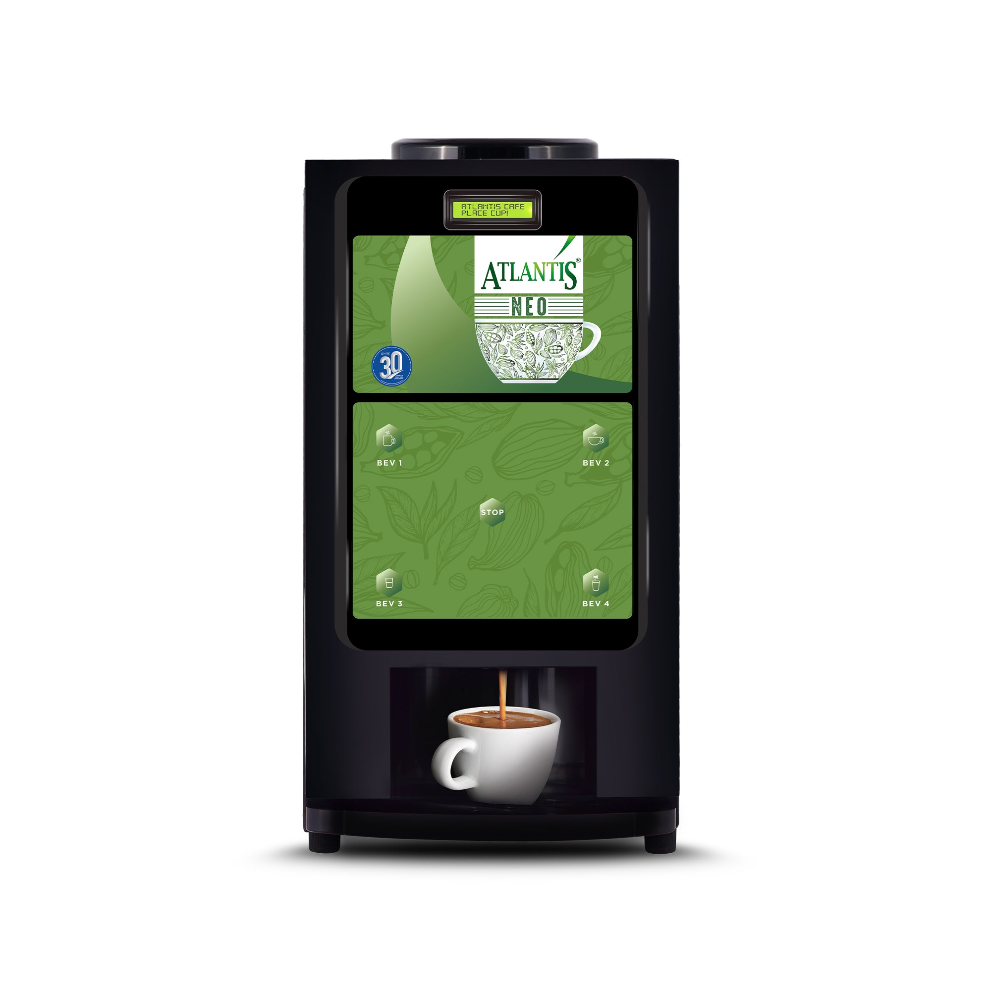 ATLANTIS NEO 3-Lane Tea and Coffee Vending Machine - Dedicated Hot Water