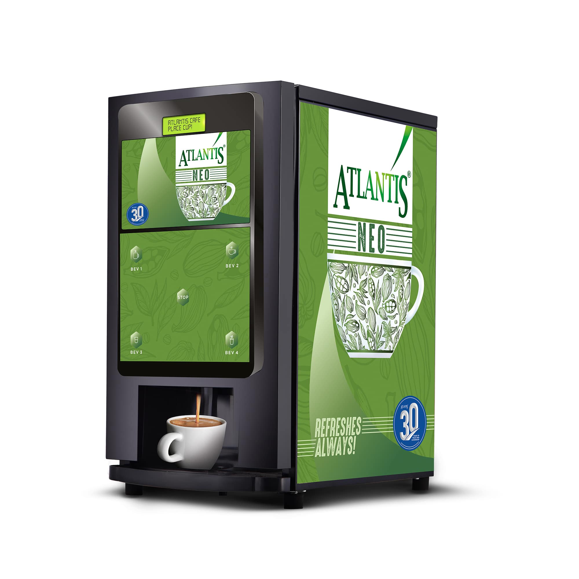 ATLANTIS NEO 3-Lane Tea and Coffee Vending Machine - Dedicated Hot Water view 6