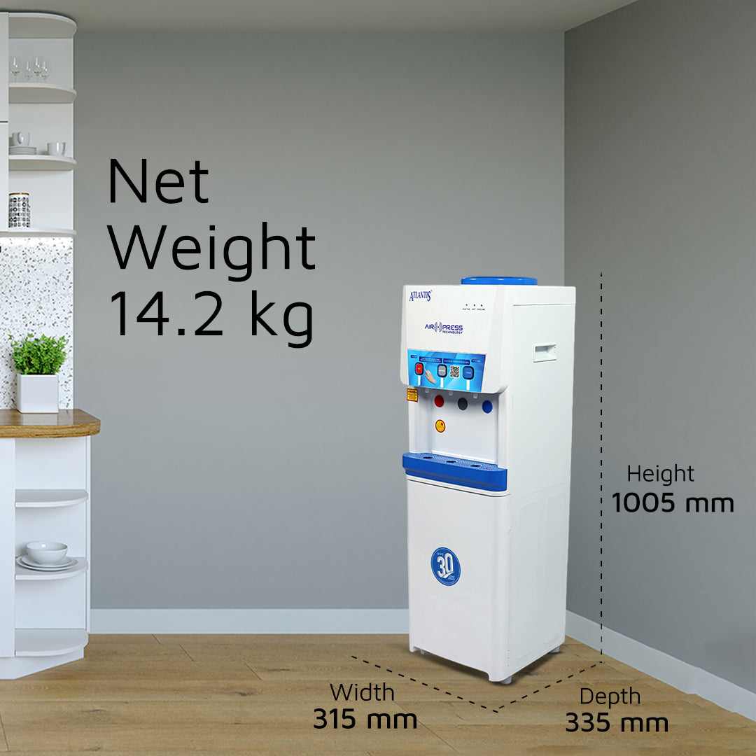 ATLANTIS AIRPRESS Touchless 3-Taps (Hot, Normal & Cold) Floor Standing Water Dispenser view 8