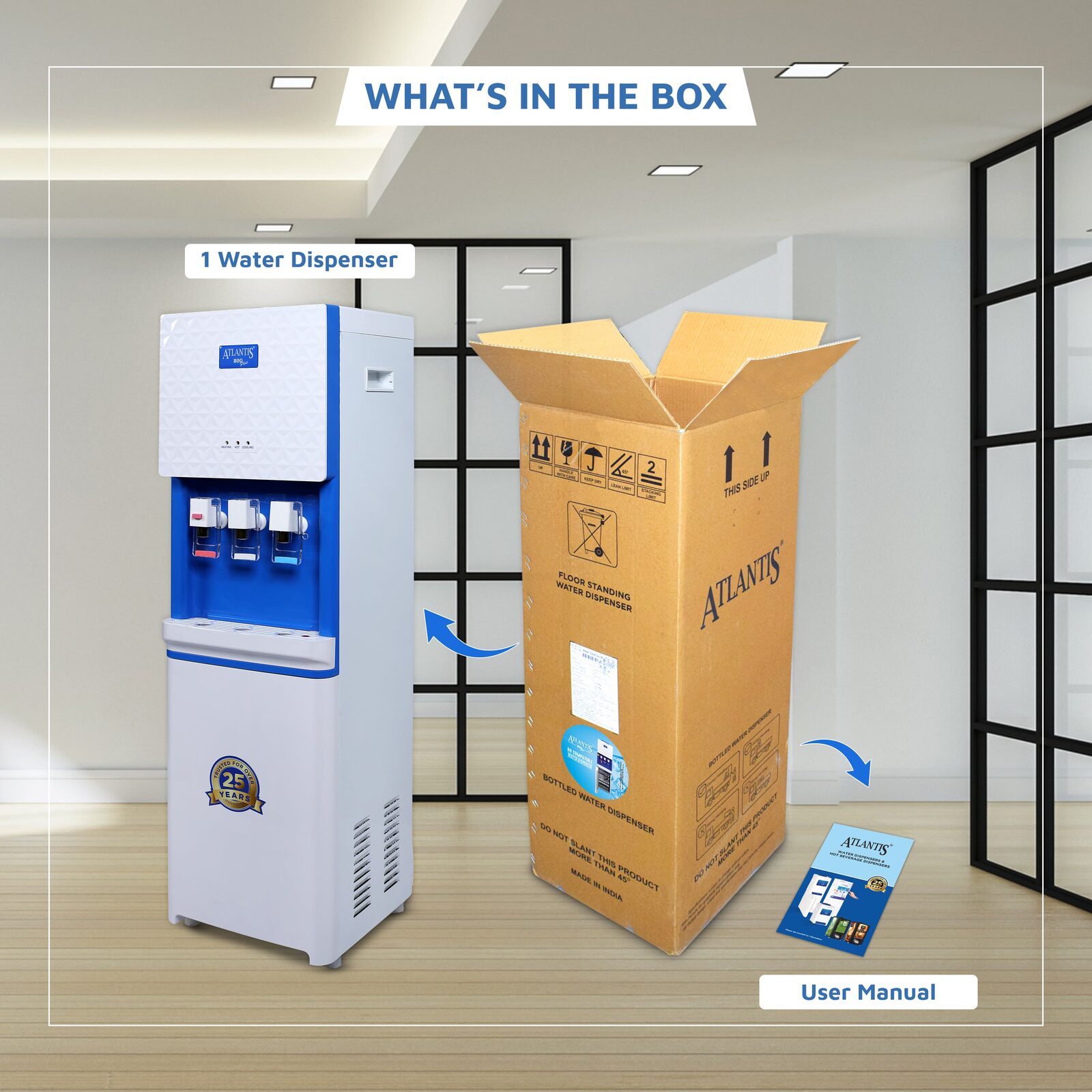 ATLANTIS BIG PLUS Floor Standing Water Dispenser - Available Space for RO Setup-3 Taps view 9