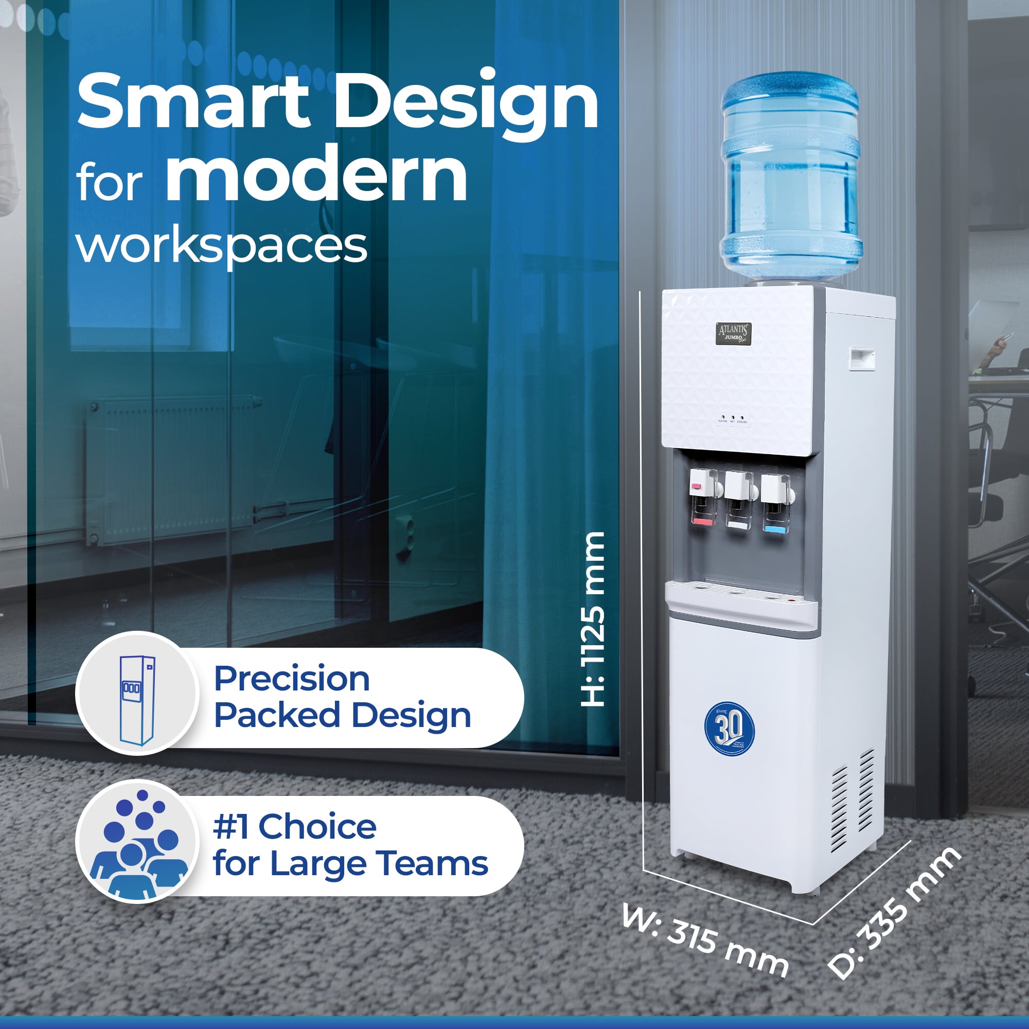 ATLANTIS JUMBO PLUS (Hot, Normal & Cold ) Floor Standing Water Dispenser view 3