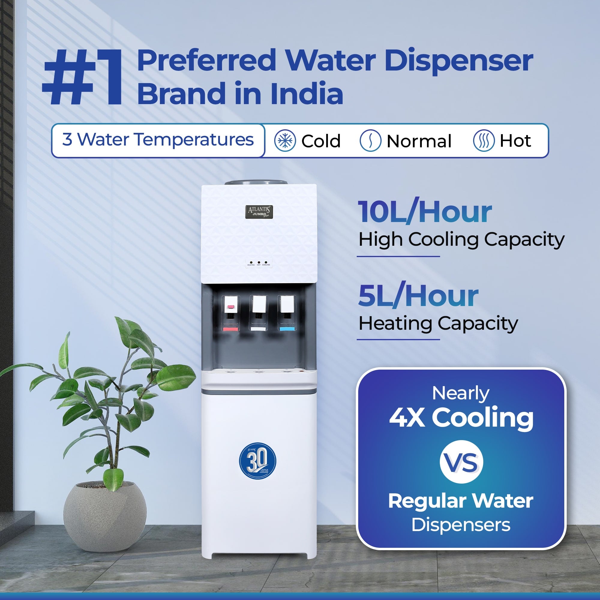 ATLANTIS JUMBO PLUS (Hot, Normal & Cold ) Floor Standing Water Dispenser view 5